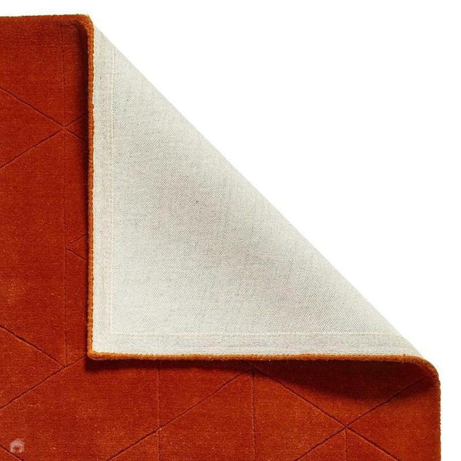 Kasbah KB2025 Modern Plain Geometric Hand-Carved Block Lines Wool Terracotta Rug-Think Rugs-Rug Love - The Most Loved Rug Store