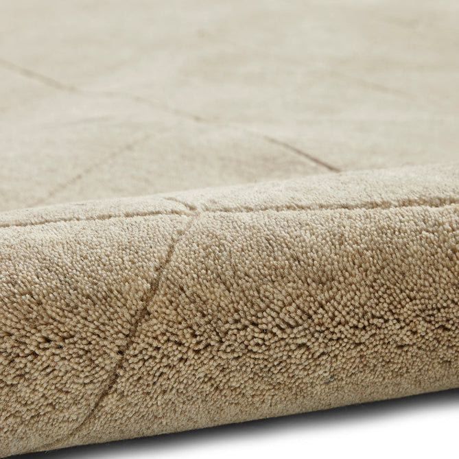 Kasbah KB2025 Modern Plain Geometric Hand-Carved Block Lines Wool Warm Beige Rug-Think Rugs-Rug Love - The Most Loved Rug Store