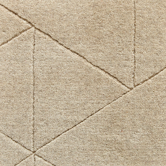 Kasbah KB2025 Modern Plain Geometric Hand-Carved Block Lines Wool Warm Beige Rug-Think Rugs-Rug Love - The Most Loved Rug Store