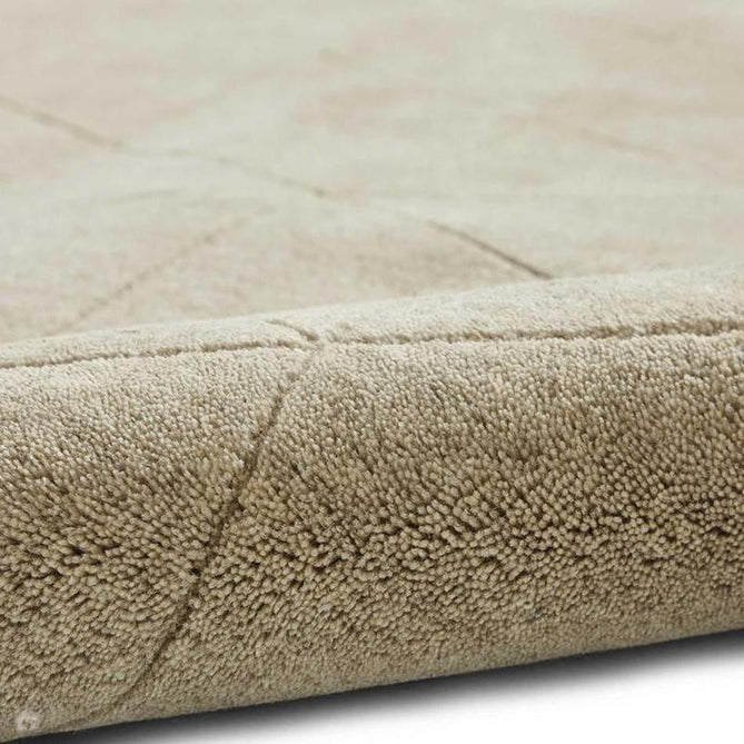 Kasbah KB2025 Modern Plain Geometric Hand-Carved Block Lines Wool Warm Beige Rug-Think Rugs-Rug Love - The Most Loved Rug Store