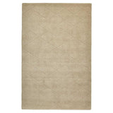 Kasbah KB2025 Modern Plain Geometric Hand-Carved Block Lines Wool Warm Beige Rug