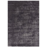 Katherine Carnaby Chrome Luxury Modern Plain Distressed Tonal Metallic Shimmer Hand-Woven High-Density Heavyweight Soft Textured Silky Viscose Lead Grey Rug