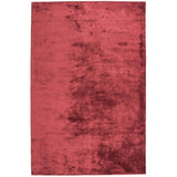 Katherine Carnaby Chrome Modern Designer Plain High-Density Heavyweight Hand-Woven Silky Smooth Shimmer Viscose Claret Red Rug