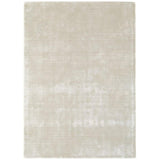 Katherine Carnaby Chrome Modern Designer Plain High-Density Heavyweight Hand-Woven Silky Smooth Shimmer Viscose Stripe Putty Rug