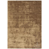 Katherine Carnaby Chrome Modern Designer Plain High-Density Heavyweight Hand-Woven Silky Smooth Shimmer Viscose Tan Brown Rug