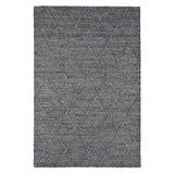 Katherine Carnaby Coast CD01 Modern Designer Plain Geometric Diamond Hand-Woven Textured Wool&Viscose Flatweave Charcoal Rug