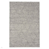 Katherine Carnaby Coast CD03 Modern Designer Plain Geometric Diamond Hand-Woven Textured Wool&Viscose Flatweave Grey Marl Rug 120 x 170 cm