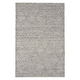 Katherine Carnaby Coast CD03 Modern Designer Plain Geometric Diamond Hand-Woven Textured Wool&Viscose Flatweave Grey Marl Rug