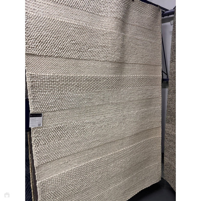 Katherine Carnaby Coast CS06 Modern Designer Plain Stripe Hand-Woven Textured Wool&Viscose Flatweave Cream Rug-Asiatic Carpets-Rug Love - The Most Loved Rug Store