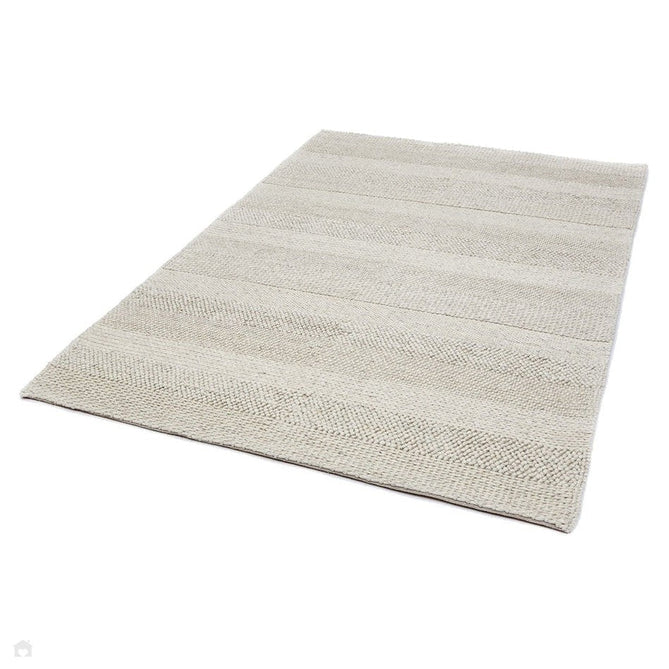 Katherine Carnaby Coast CS06 Modern Designer Plain Stripe Hand-Woven Textured Wool&Viscose Flatweave Cream Rug-Asiatic Carpets-Rug Love - The Most Loved Rug Store
