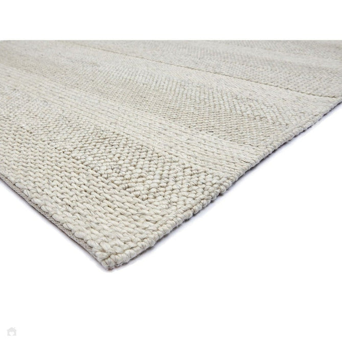 Katherine Carnaby Coast CS06 Modern Designer Plain Stripe Hand-Woven Textured Wool&Viscose Flatweave Cream Rug-Asiatic Carpets-Rug Love - The Most Loved Rug Store