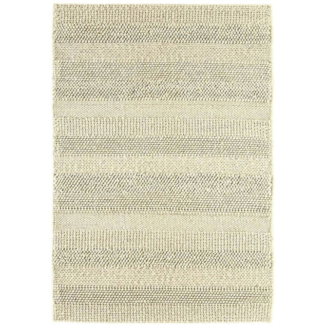 Katherine Carnaby Coast CS06 Modern Designer Plain Stripe Hand-Woven Textured Wool&Viscose Flatweave Cream Rug-Asiatic Carpets-Rug Love - The Most Loved Rug Store