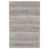 Katherine Carnaby Coast CS07 Modern Designer Plain Stripe Hand-Woven Textured Wool&Viscose Flatweave Grey Marl/Cream Rug
