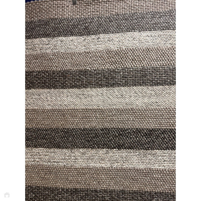 Katherine Carnaby Coast CS08 Modern Designer Plain Varied Stripe Hand-Woven Textured Wool&Viscose Flatweave Taupe Brown Rug 160 x 230 cm-Shop Returns-Rug Love - The Most Loved Rug Store