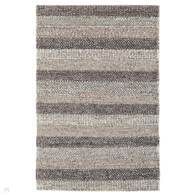 Katherine Carnaby Coast CS08 Modern Designer Plain Varied Stripe Hand-Woven Textured Wool&Viscose Flatweave Taupe Brown Rug 160 x 230 cm-Shop Returns-Rug Love - The Most Loved Rug Store