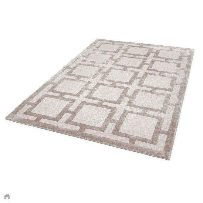 Katherine Carnaby Eaton Modern Designer Geometric Super-Soft Hand-Woven High-Density Textured Silky Metallic Shimmer Viscose Flatweave Biscuit Rug-Asiatic Carpets-Rug Love - The Most Loved Rug Store