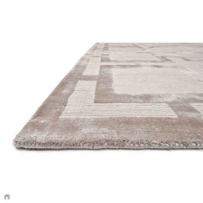 Katherine Carnaby Eaton Modern Designer Geometric Super-Soft Hand-Woven High-Density Textured Silky Metallic Shimmer Viscose Flatweave Biscuit Rug-Asiatic Carpets-Rug Love - The Most Loved Rug Store