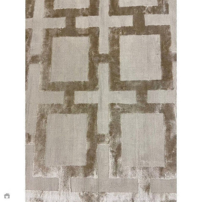 Katherine Carnaby Eaton Modern Designer Geometric Super-Soft Hand-Woven High-Density Textured Silky Metallic Shimmer Viscose Flatweave Gold Rug-Asiatic Carpets-Rug Love - The Most Loved Rug Store