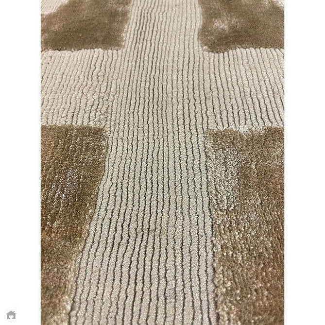 Katherine Carnaby Eaton Modern Designer Geometric Super-Soft Hand-Woven High-Density Textured Silky Metallic Shimmer Viscose Flatweave Gold Rug-Asiatic Carpets-Rug Love - The Most Loved Rug Store