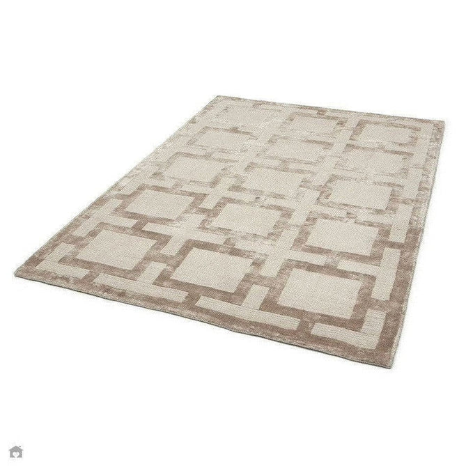 Katherine Carnaby Eaton Modern Designer Geometric Super-Soft Hand-Woven High-Density Textured Silky Metallic Shimmer Viscose Flatweave Gold Rug-Asiatic Carpets-Rug Love - The Most Loved Rug Store