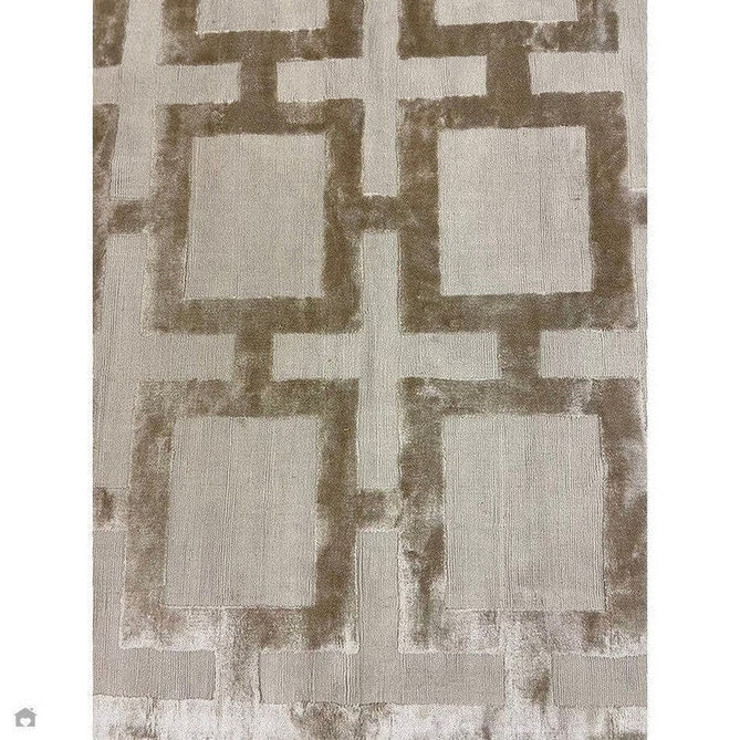 Katherine Carnaby Eaton Modern Designer Geometric Super-Soft Hand-Woven High-Density Textured Silky Metallic Shimmer Viscose Flatweave Gold Rug-Asiatic Carpets-Rug Love - The Most Loved Rug Store