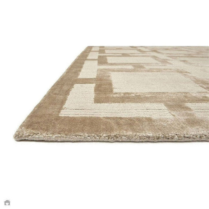 Katherine Carnaby Eaton Modern Designer Geometric Super-Soft Hand-Woven High-Density Textured Silky Metallic Shimmer Viscose Flatweave Gold Rug-Asiatic Carpets-Rug Love - The Most Loved Rug Store