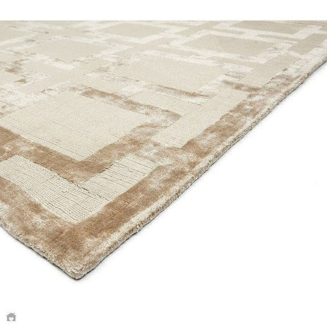 Katherine Carnaby Eaton Modern Designer Geometric Super-Soft Hand-Woven High-Density Textured Silky Metallic Shimmer Viscose Flatweave Gold Rug-Asiatic Carpets-Rug Love - The Most Loved Rug Store
