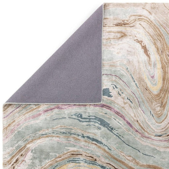 Katherine Carnaby Tuscany Modern Abstract Marbled Shimmer Smooth Soft-Touch High-Density Handmade Bamboo Silk/Wool Abalone Marble Multicolour/Green/Pink/Gold/Neutral Rug-Asiatic Carpets-Rug Love - The Most Loved Rug Store