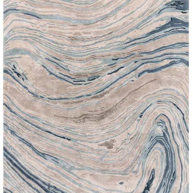 Katherine Carnaby Tuscany Modern Abstract Marbled Shimmer Smooth Soft-Touch High-Density Handmade Bamboo Silk/Wool Azzuro Marble Beige/Taupe/Stone/Blue/Grey/Sand Rug-Asiatic Carpets-Rug Love - The Most Loved Rug Store