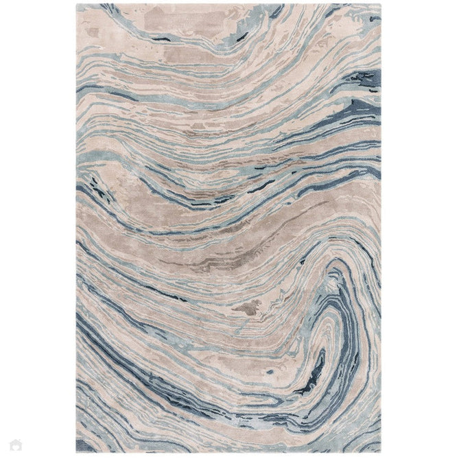 Katherine Carnaby Tuscany Modern Abstract Marbled Shimmer Smooth Soft-Touch High-Density Handmade Bamboo Silk/Wool Azzuro Marble Beige/Taupe/Stone/Blue/Grey/Sand Rug-Asiatic Carpets-Rug Love - The Most Loved Rug Store