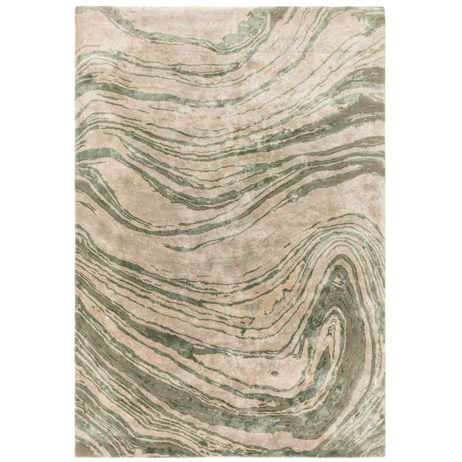 Katherine Carnaby Tuscany Modern Abstract Marbled Shimmer Smooth Soft-Touch High-Density Handmade Bamboo Silk/Wool Beige/Sage Green/Taupe Rug-Asiatic Carpets-Rug Love - The Most Loved Rug Store