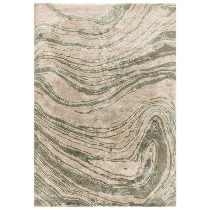Katherine Carnaby Tuscany Modern Abstract Marbled Shimmer Smooth Soft-Touch High-Density Handmade Bamboo Silk/Wool Beige/Sage Green/Taupe Rug-Asiatic Carpets-Rug Love - The Most Loved Rug Store