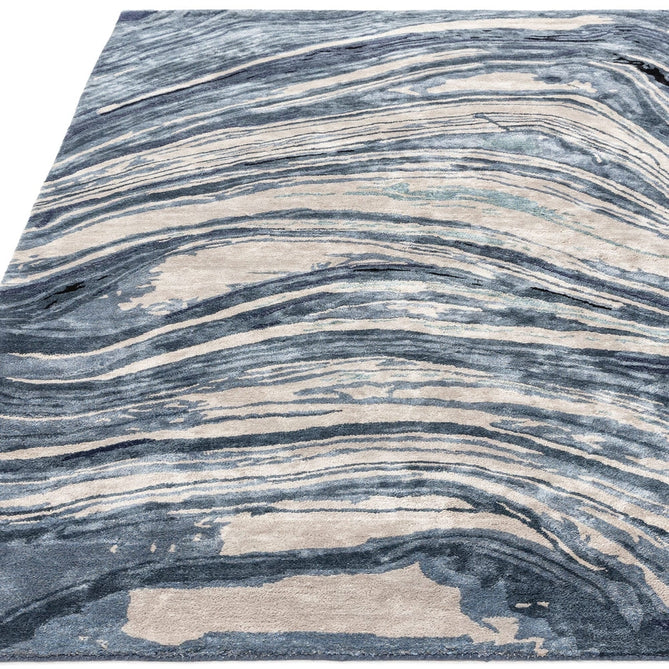 Katherine Carnaby Tuscany Modern Abstract Marbled Shimmer Smooth Soft-Touch High-Density Handmade Bamboo Silk/Wool Lazulite Marble Beige/Taupe/Navy/Teal Rug-Asiatic Carpets-Rug Love - The Most Loved Rug Store