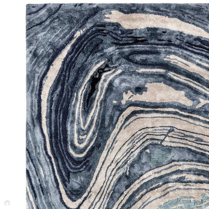 Katherine Carnaby Tuscany Modern Abstract Marbled Shimmer Smooth Soft-Touch High-Density Handmade Bamboo Silk/Wool Lazulite Marble Beige/Taupe/Navy/Teal Rug-Asiatic Carpets-Rug Love - The Most Loved Rug Store
