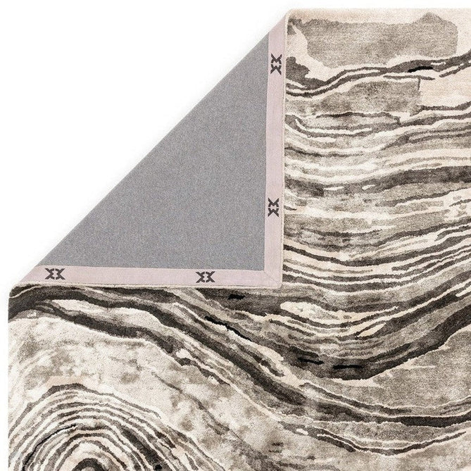 Katherine Carnaby Tuscany Modern Abstract Marbled Shimmer Smooth Soft-Touch High-Density Handmade Bamboo Silk/Wool Marquina Marble Ivory Beige/Taupe/Black/Charcoal/Grey/Silver Rug-Asiatic Carpets-Rug Love - The Most Loved Rug Store