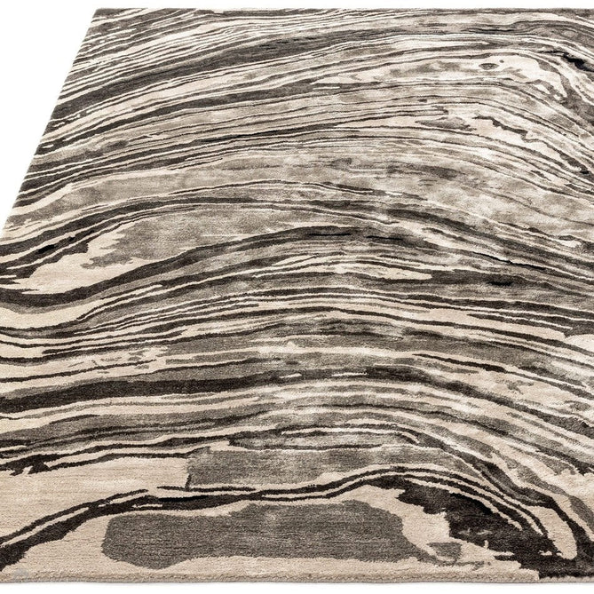 Katherine Carnaby Tuscany Modern Abstract Marbled Shimmer Smooth Soft-Touch High-Density Handmade Bamboo Silk/Wool Marquina Marble Ivory Beige/Taupe/Black/Charcoal/Grey/Silver Rug-Asiatic Carpets-Rug Love - The Most Loved Rug Store