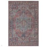 Kaya Iman KY07 Traditional Persian Vintage Distressed Floral Durable Chenille Polyester Flatweave Red/Blue/Beige/Multicolour Rug
