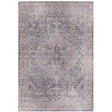 Kaya Rana KY11 Traditional Persian Vintage Distressed Floral Durable Chenille Polyester Flatweave Red/Blue/Multicolourcolour Rug
