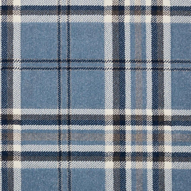 Catherine Lansfield Kelso Check Modern Geometric Tartan Durable Easy-Care Carved High Density Polyproplyene Blue Rug