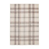 Catherine Lansfield Kelso Check Modern Geometric Tartan Durable Easy-Care Carved High Density Polyproplyene Cream/Natural Rug