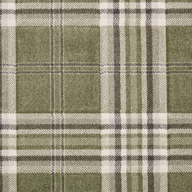 Catherine Lansfield Kelso Check Modern Geometric Tartan Durable Easy-Care Carved High Density Polyproplyene Sage Green Rug