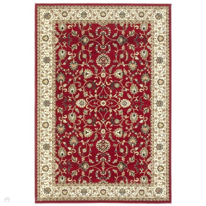 Kendra 137 R Traditional Persian Classic Floral Vine Bordered Durable Easy-Care Low Profile Short Pile Dark Maroon Red Rug 200x285 cm-Shop Returns-Rug Love - The Most Loved Rug Store