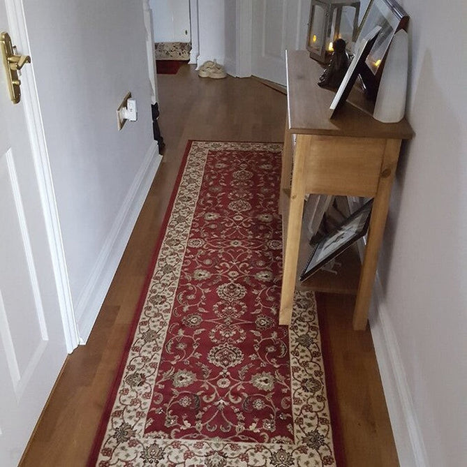 Kendra 137 R Traditional Persian Classic Floral Vine Bordered Durable Easy-Care Low Profile Short Pile Dark Maroon Red Rug-Oriental Weavers-Rug Love - The Most Loved Rug Store