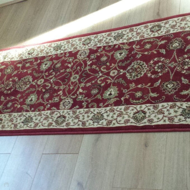 Kendra 137 R Traditional Persian Classic Floral Vine Bordered Durable Easy-Care Low Profile Short Pile Dark Maroon Red Rug-Oriental Weavers-Rug Love - The Most Loved Rug Store