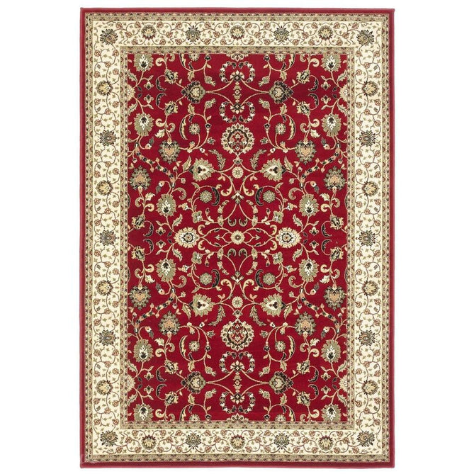 Kendra 137 R Traditional Persian Classic Floral Vine Bordered Durable Easy-Care Low Profile Short Pile Dark Maroon Red Rug-Oriental Weavers-Rug Love - The Most Loved Rug Store