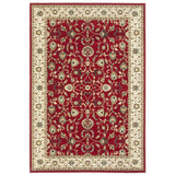 Kendra 137 R Traditional Persian Classic Floral Vine Bordered Stain-Resistant Red Rug