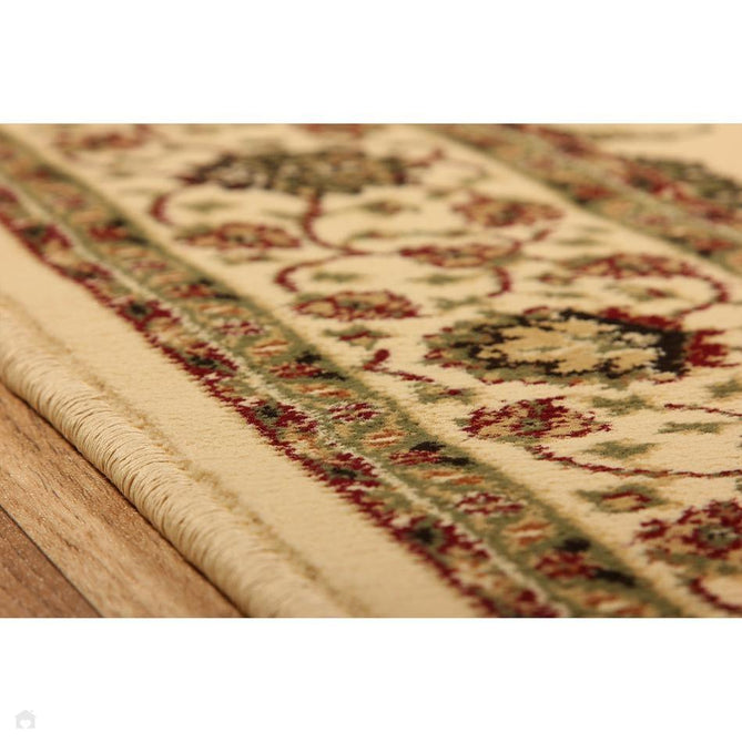 Kendra 137 W Traditional Persian Classic Floral Vine Bordered Durable Easy-Care Low Profile Short Pile Cream Round Rug-Melrose-Rug Love - The Most Loved Rug Store