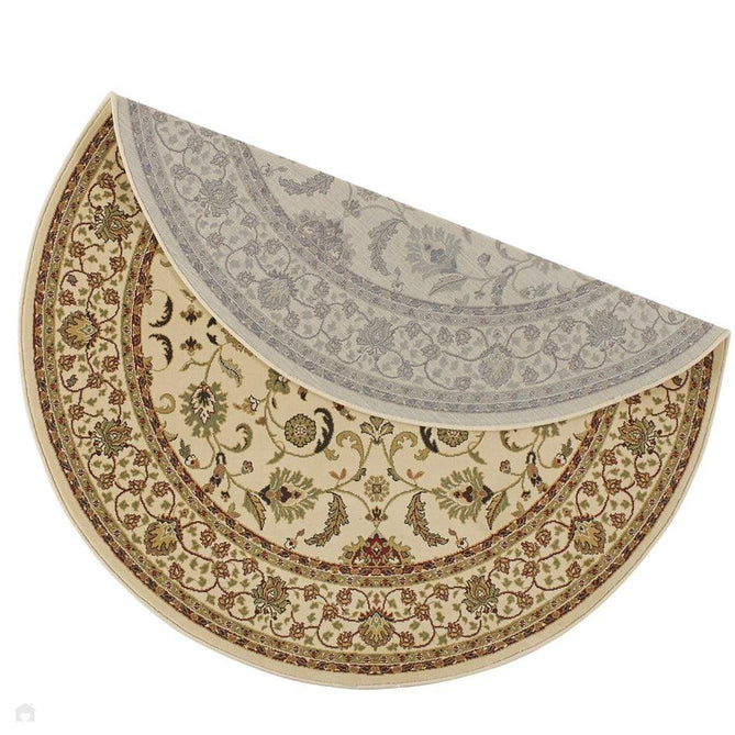 Kendra 137 W Traditional Persian Classic Floral Vine Bordered Durable Easy-Care Low Profile Short Pile Ivory Rug-Melrose-Rug Love - The Most Loved Rug Store