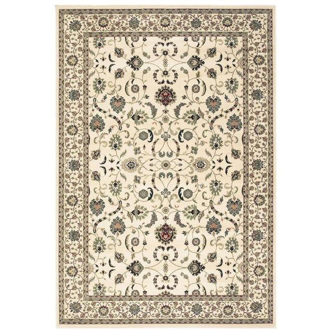 Kendra 137 W Traditional Persian Classic Floral Vine Bordered Durable Easy-Care Low Profile Short Pile Ivory Rug-Oriental Weavers-Rug Love - The Most Loved Rug Store