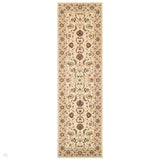Kendra 137 W Traditional Persian Classic Floral Vine Bordered Stain-Resistant Cream Runner
